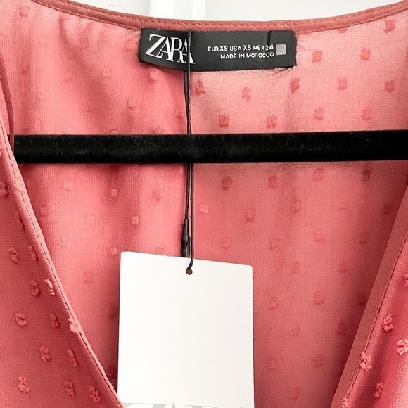 ZARA Swiss Dot Wrap Dress - Picture 2 of 12